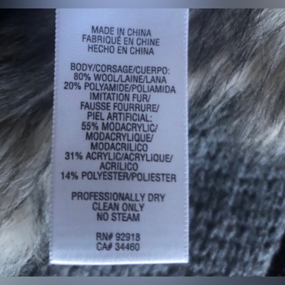 JUICY COUTURE y2K button up sweater coat or cardigan sweater wool & faux fur M - Picture 7 of 13